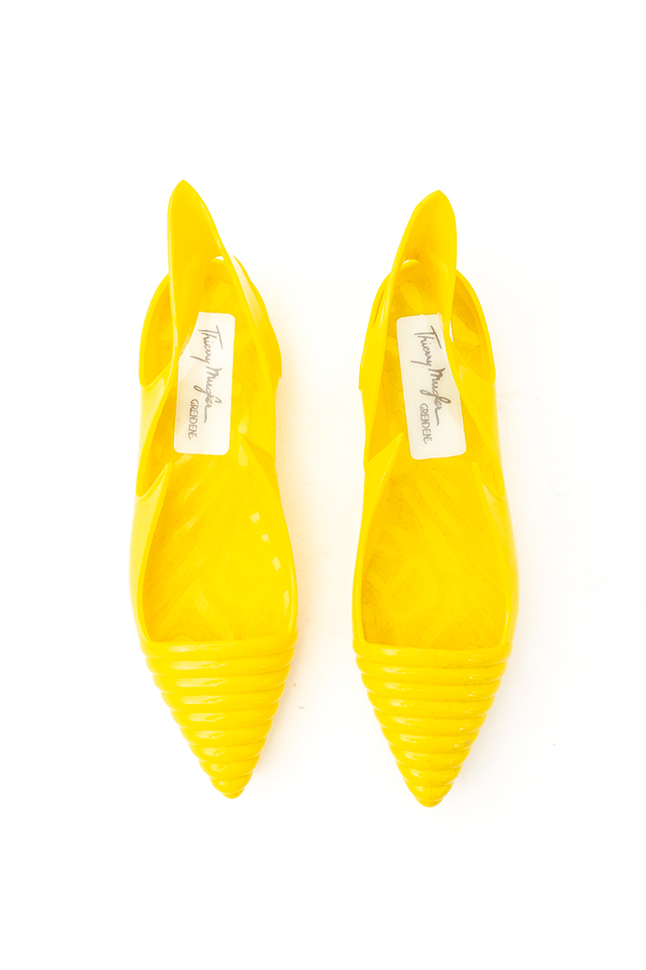 Gele kunststof schoenen Thierry Mugler Apollo jaren 80 - maat 36