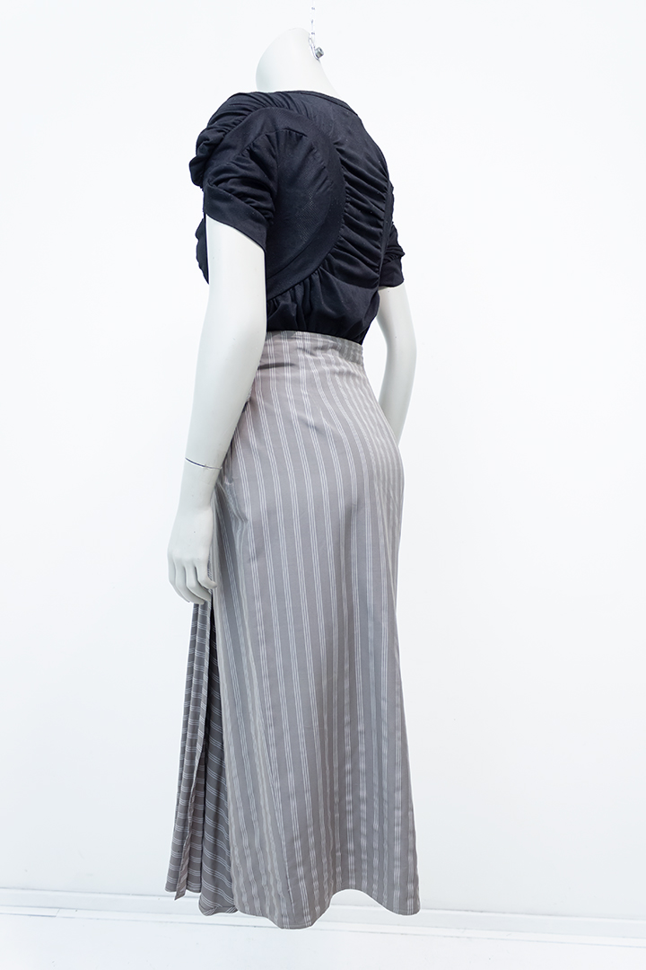 Gestreepte grijze rok Sportmax jaren 90