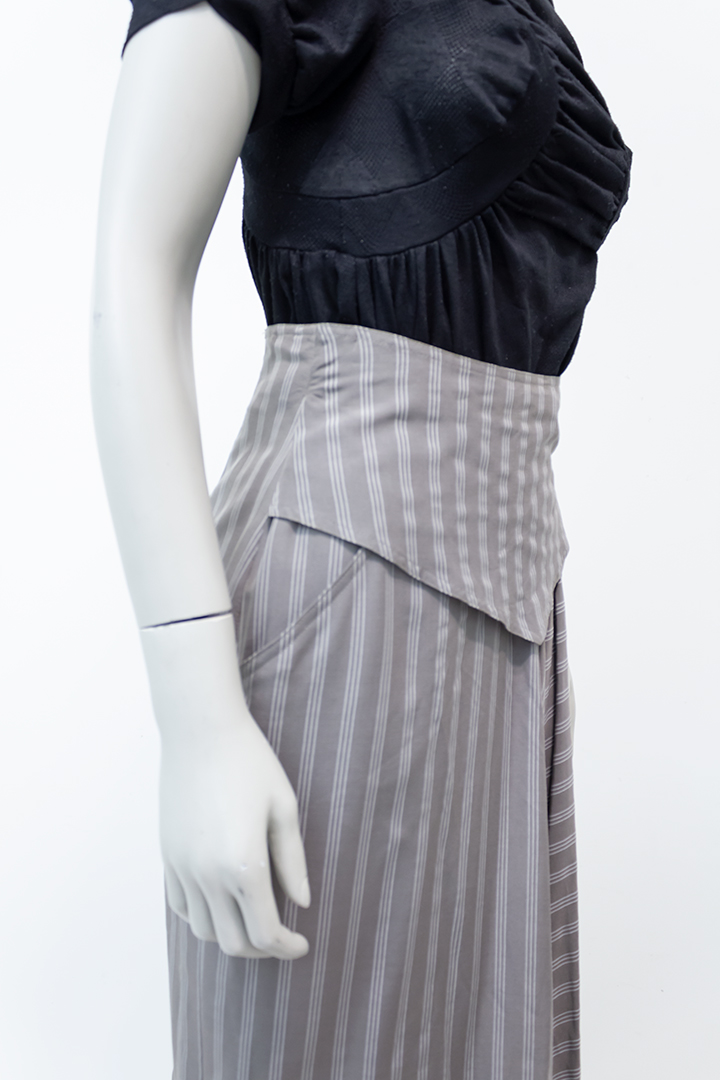 Gestreepte grijze rok Sportmax jaren 90