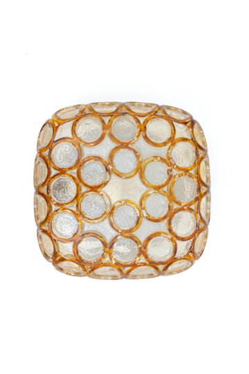 Vintage plafonniere bubbels glas vierkant Herda