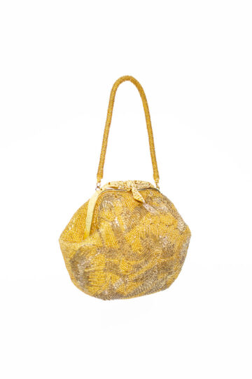 Goudkleurig vintage handtasje van Le Soir uit de jaren 80