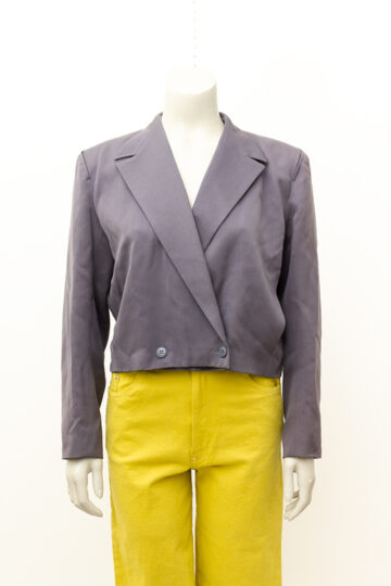 Grijs wollen cropped blazer jasje jaren 80 Jean Paul Gaulthier voor Kashiyama
