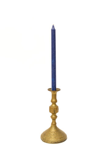 Grote vintage messing kandelaar met patronen