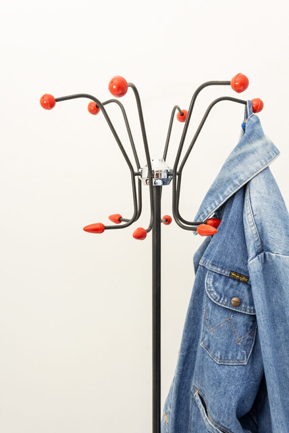 Hago kapstok zwart/rood met parapluhouder jaren 60