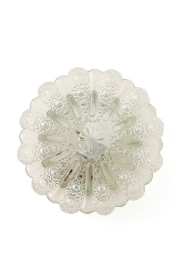 Hustadt Leuchten vintage plafonnière van glas jaren 60