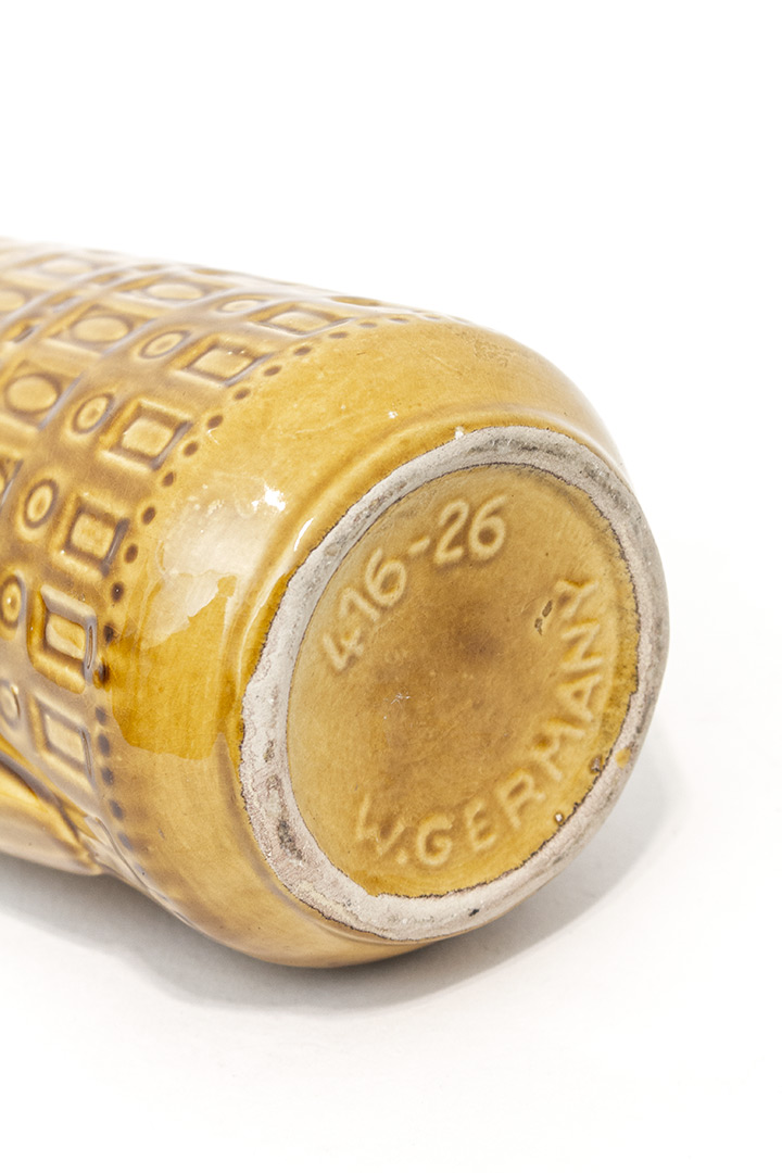 Inka Scheurich vaas okergeel met handvat 416-26 Vintage West-Germany