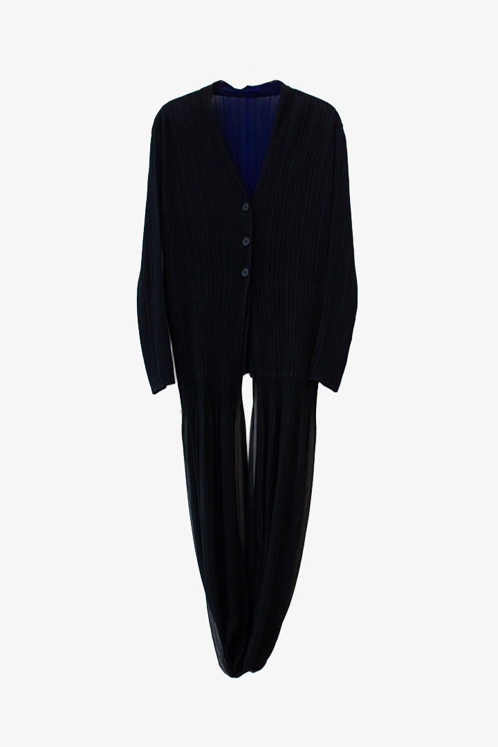 Issey Miyake Homme Plisse SS23 (Satoshi Kondo) blouse met lange achterkant