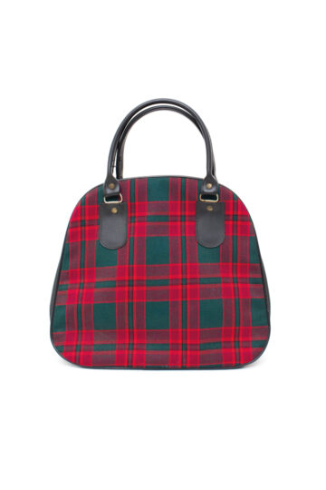 Jaren 60 handtas met rood en groen geruit patroon