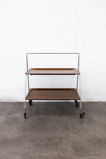 70’s opvouwbare serveerwagen/ trolley met melamine trays