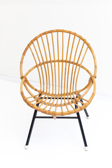 Jaren 70 rotan stoeltje Rohé