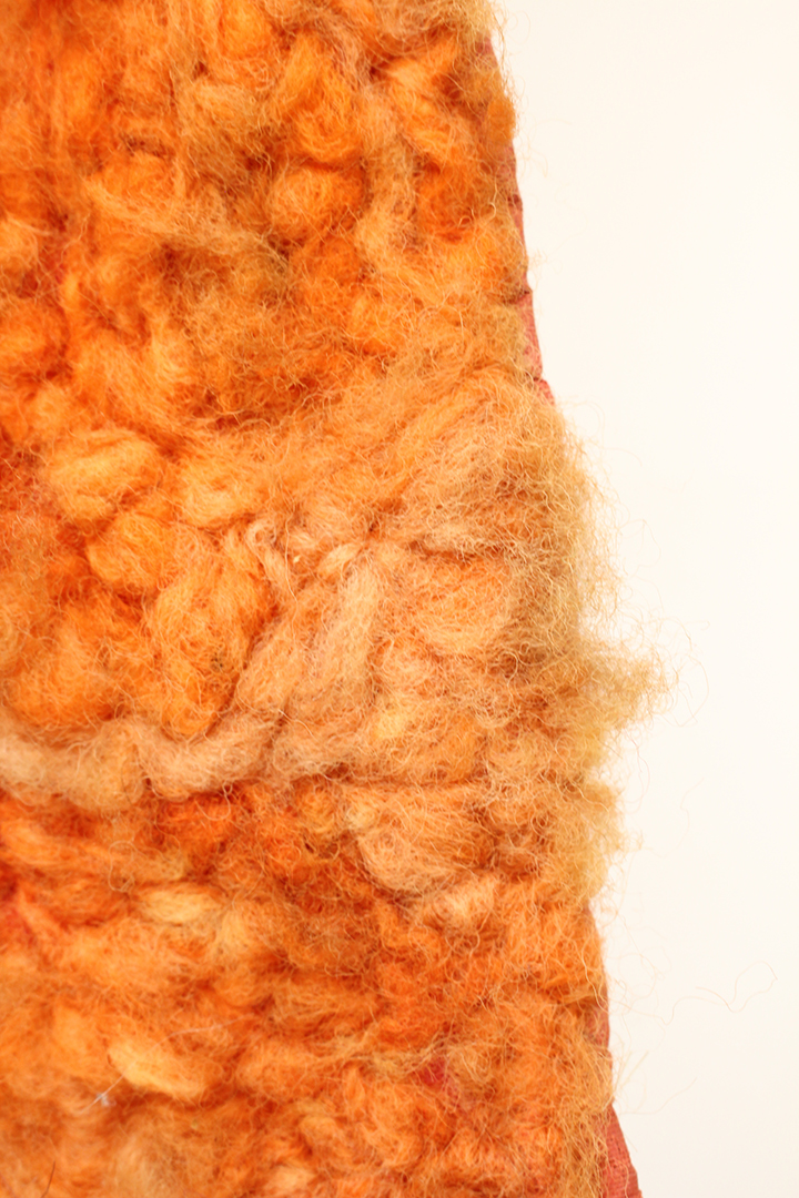 Jaren 70 wandkleed warme kleuren gevlochten met veel textuur