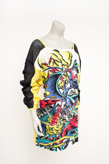 Jaren 80 Kansai Yamamoto t-shirt manga mesh