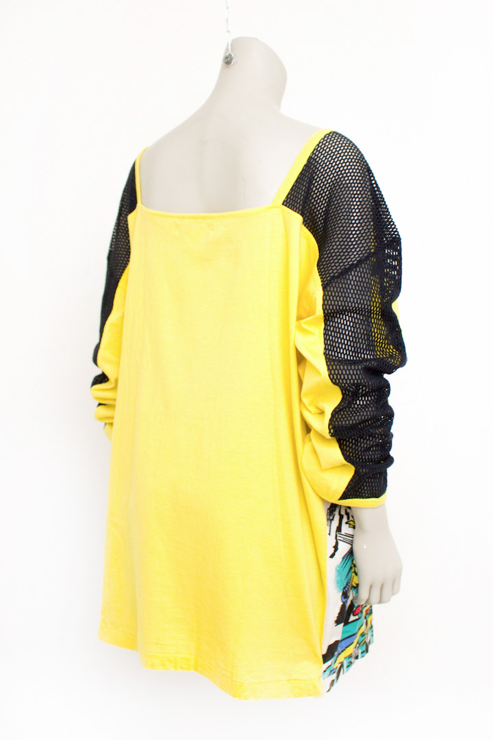 Jaren 80 Kansai Yamamoto t-shirt manga mesh