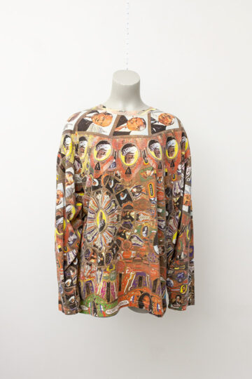 Jaren 80 longsleeve met portretten Walter van den Beirendonck vintage