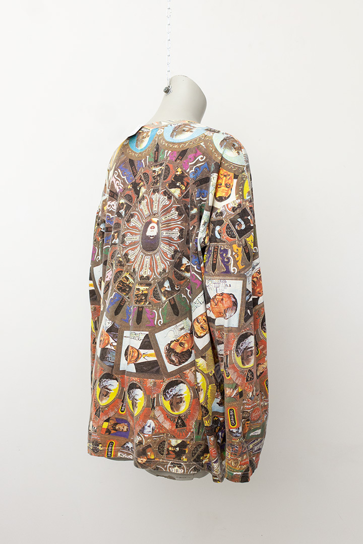 Jaren 80 longsleeve met portretten Walter van den Beirendonck vintage