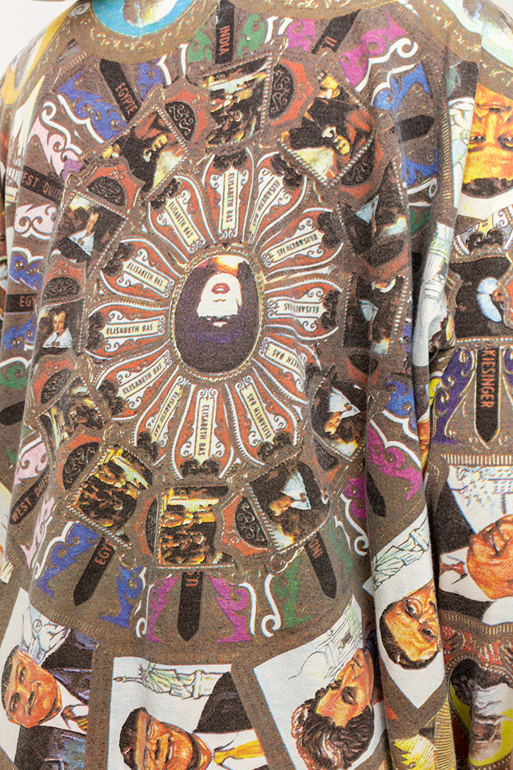 Jaren 80 longsleeve met portretten Walter van den Beirendonck vintage