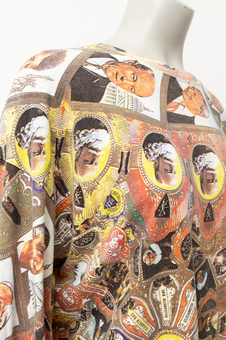 Jaren 80 longsleeve met portretten Walter van den Beirendonck vintage