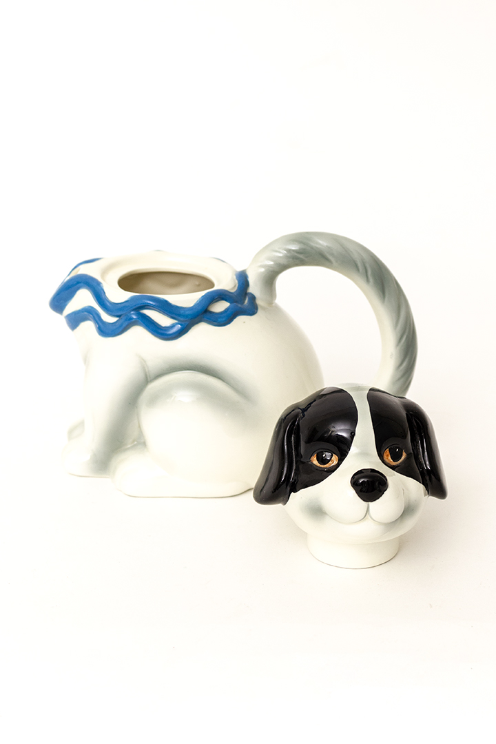 Jaren 80 theepot in de vorm van een hond Bob Hersey Engeland