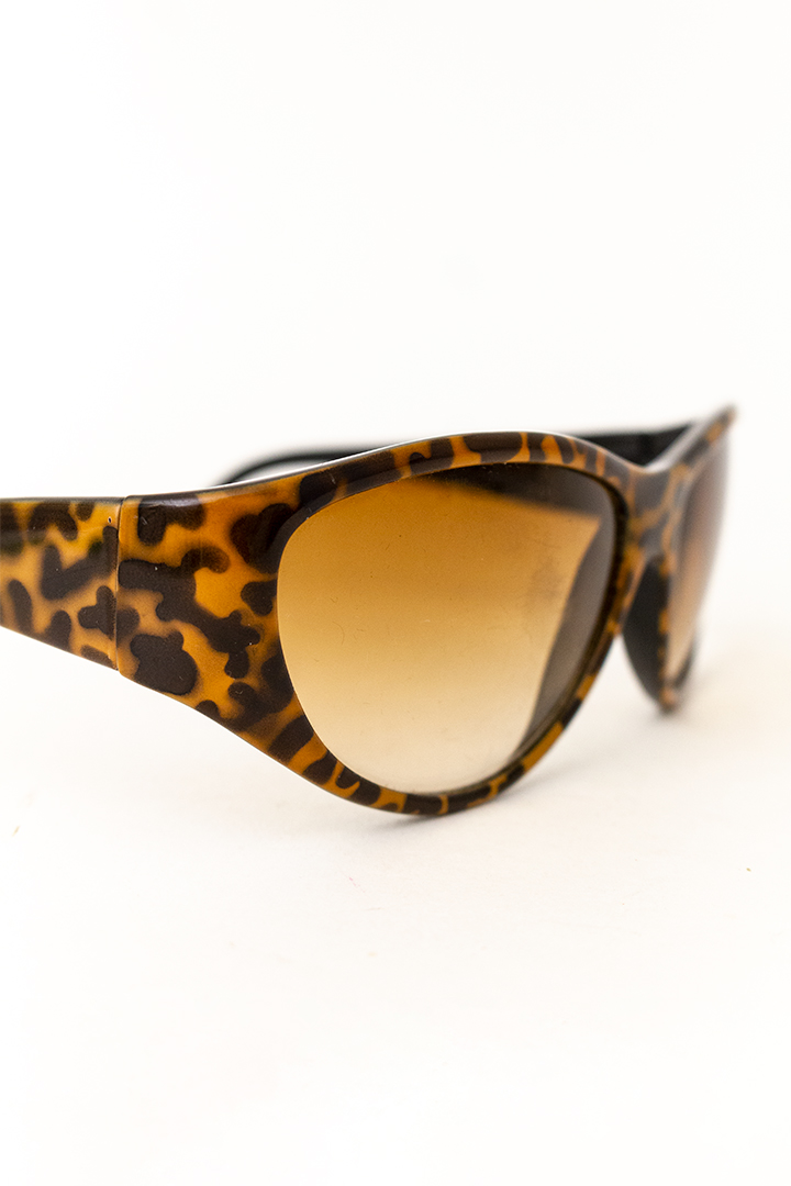 Jaren 80 zonnebril Loris Azzaro Paris met luipaard-print