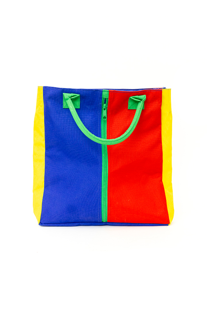 Jaren 90 Benetton shopper tas in primaire kleuren