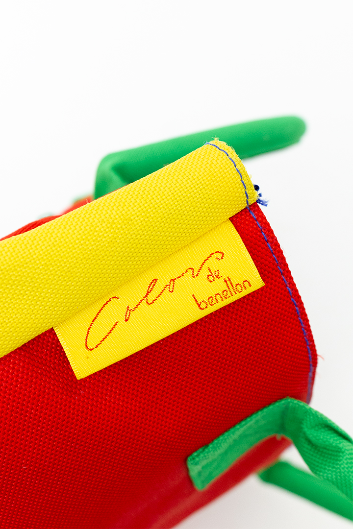 Jaren 90 Benetton shopper tas in primaire kleuren