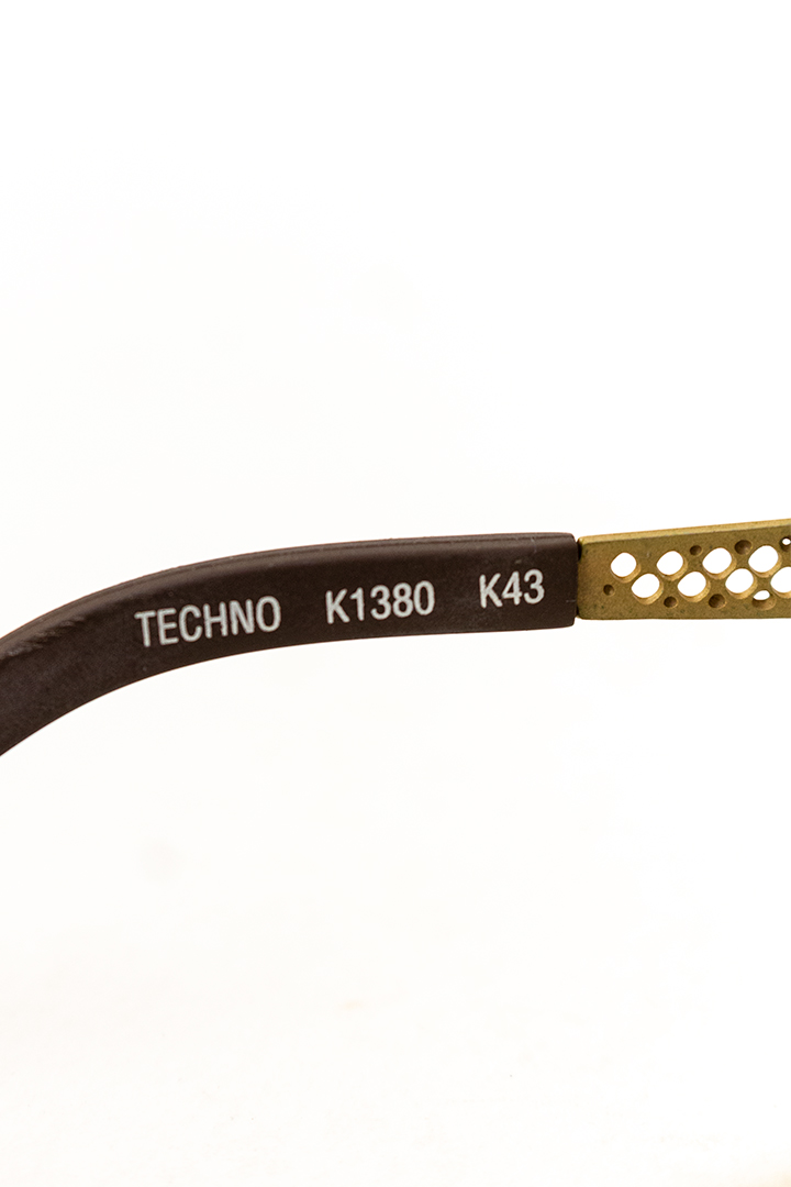 Jaren 90 Kenzo Techno zonnebril met metalen montuur en geperforeerd logo