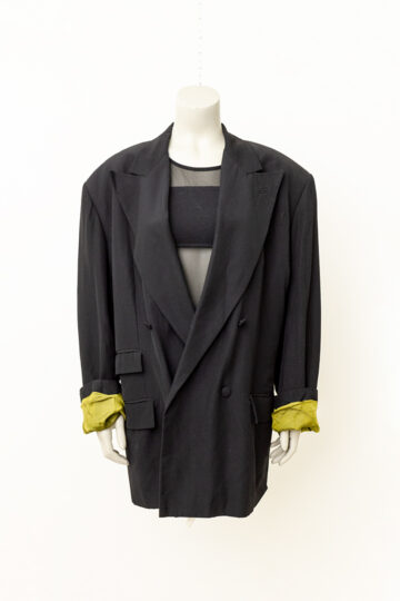 Jean Paul Gaultier X Gibo zwart 80s double breasted colbert