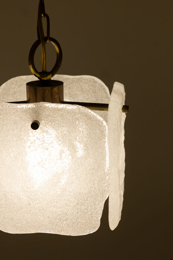 Kalmar Franken hanglamp met glazen ijsplaten jaren 60