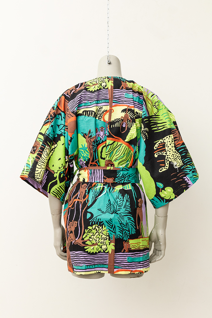 Kimono jas met jungleprint - Handgemaakt door Froufrou's
