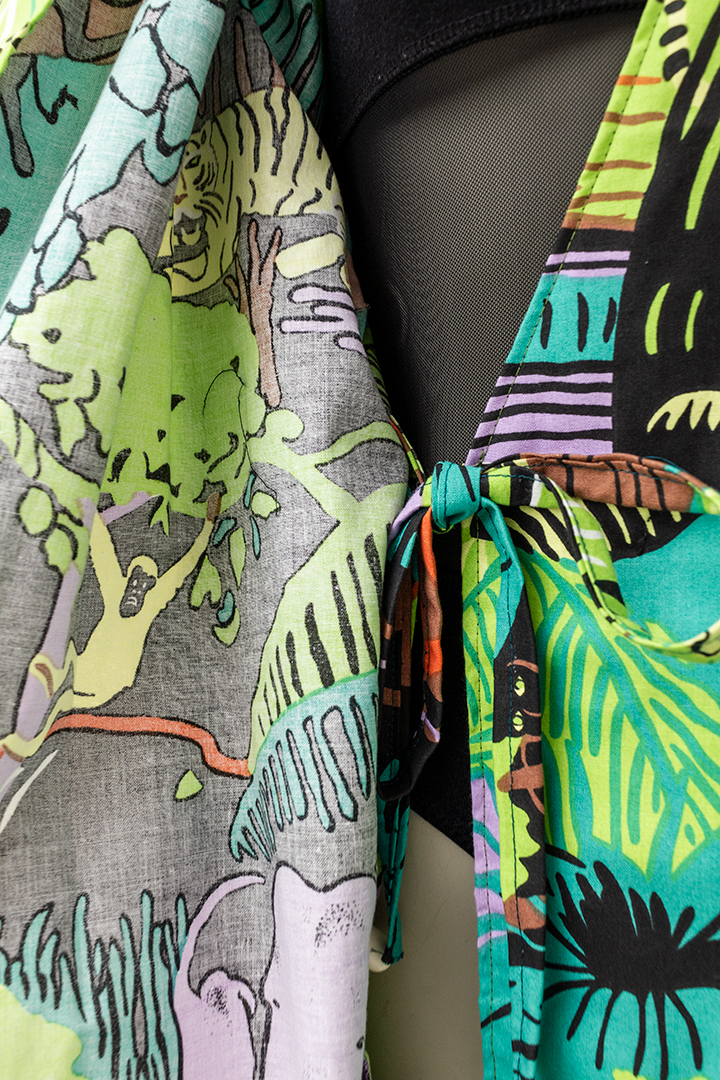 Kimono jas met jungleprint - Handgemaakt door Froufrou's