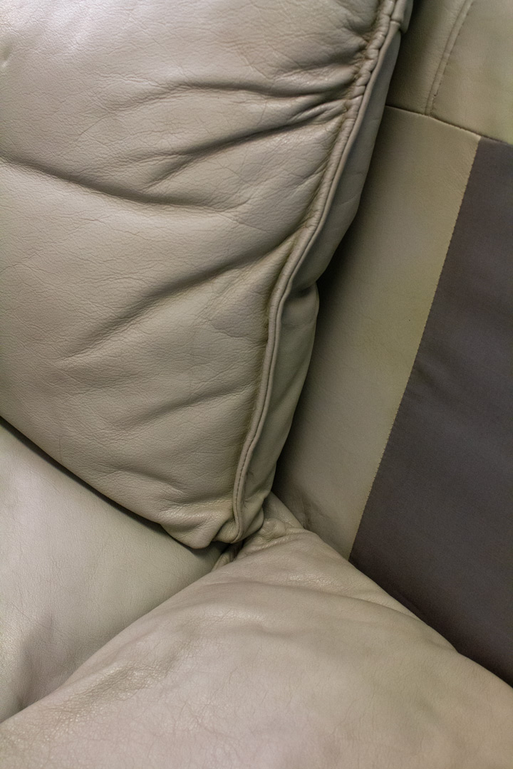 Retro Ikea twee-zits grijs leren bank Shoji