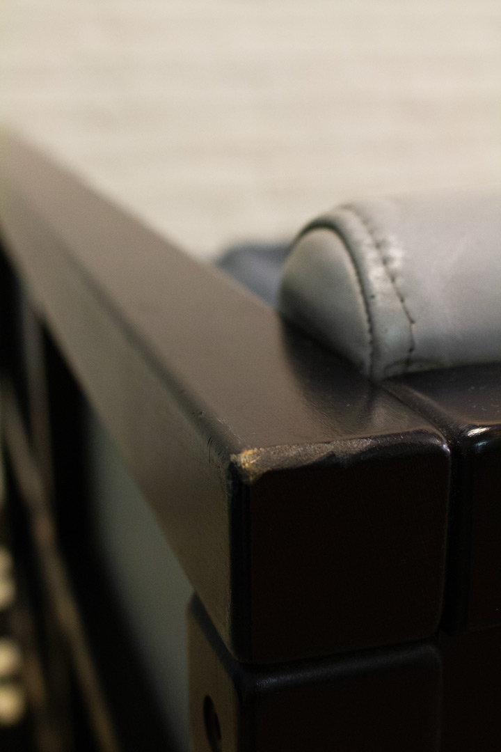 Retro Ikea twee-zits grijs leren bank Shoji