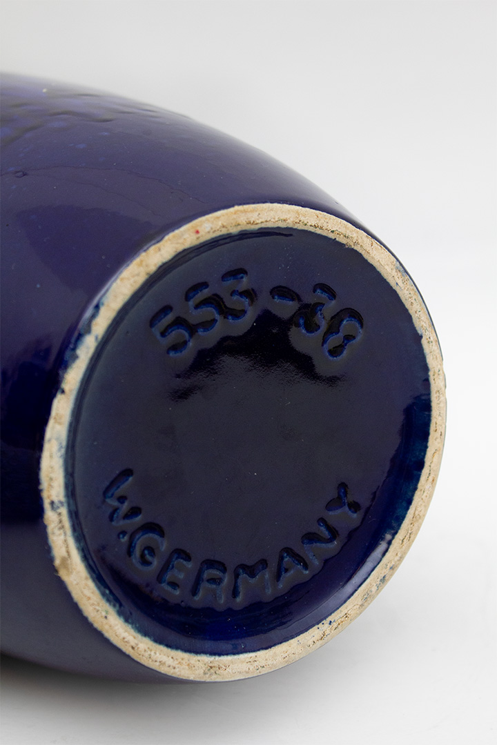 Kobaltblauwe keramieken Scheurich West-Germany vaas 553-38