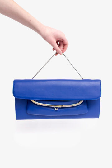 Leren Maison Margiela clutch blauw