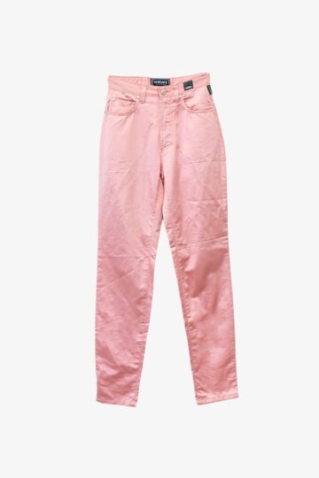 Lichtroze satijnen Y2K Versace Jeans Couture broek