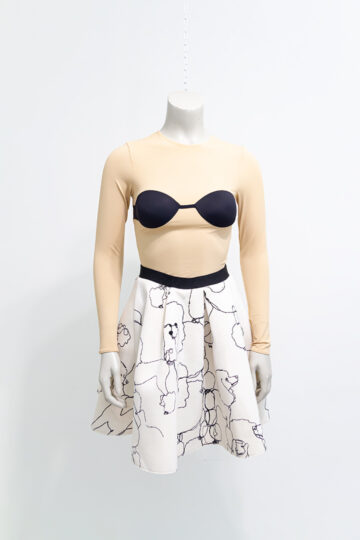 Margiela x H&M nude body met zwarte beha