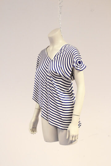 Martin Margiela gestreepte zijde cirkel top