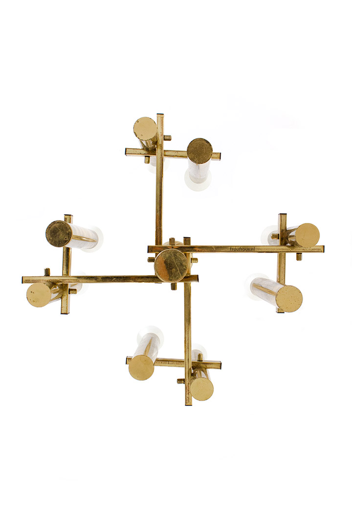 Midcentury Massive messing hanglamp / kroonluchter 'Sciolari'