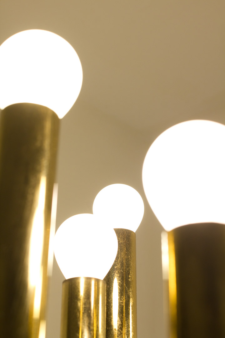 Midcentury Massive messing hanglamp / kroonluchter 'Sciolari'