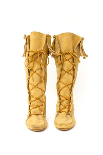 Minnetonka hoge laarzen van bruine suède met franjes - maat 39