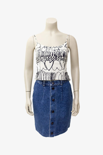 Moschino crop-top wit met zwarte hartjes Cheap & Chic