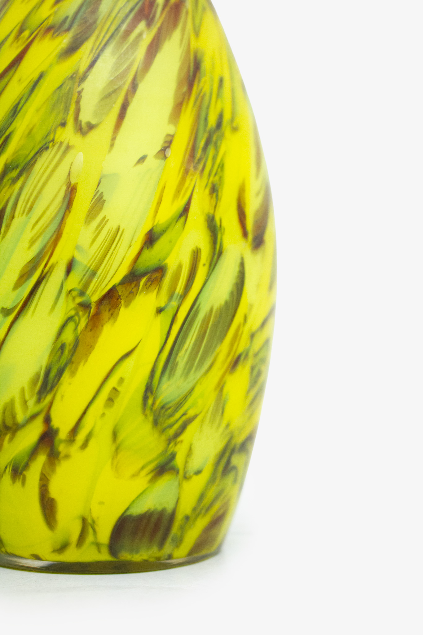 Gele vintage Art Glass vaas