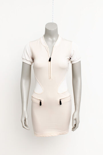 Nude kleurige jurk Marithé + Francois Girbaud