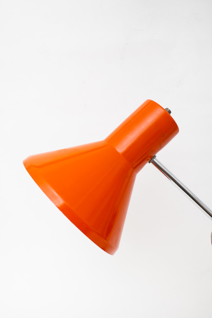 60’s oranje tafellamp J. Hoogervorst voor Anvia