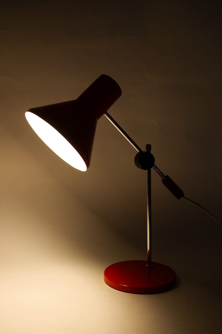 60’s oranje tafellamp J. Hoogervorst voor Anvia