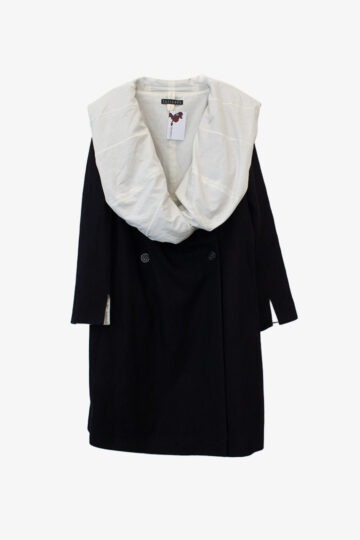 Peachoo + Krejberg zwarte jas met oversized kraag/ hood