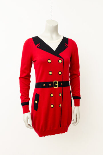 Rode Moschino Cheap & Chic gebreide jurk met jurk-print