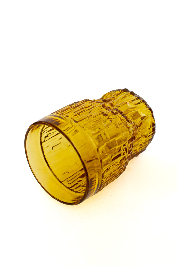 Set van 3 Italiaanse amberkleurige glazen Bormioli