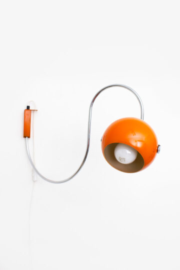 Vintage Herda Space-Age wandlamp oranje bol