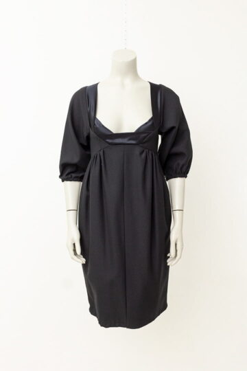 Spijkers en Spijkers zwarte wollen jurk met vierkante gevouwen hals